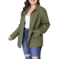 Women's Lightweight Bomber Jacket - Textured Fall Coat With Full Zip, Casual Outerwear