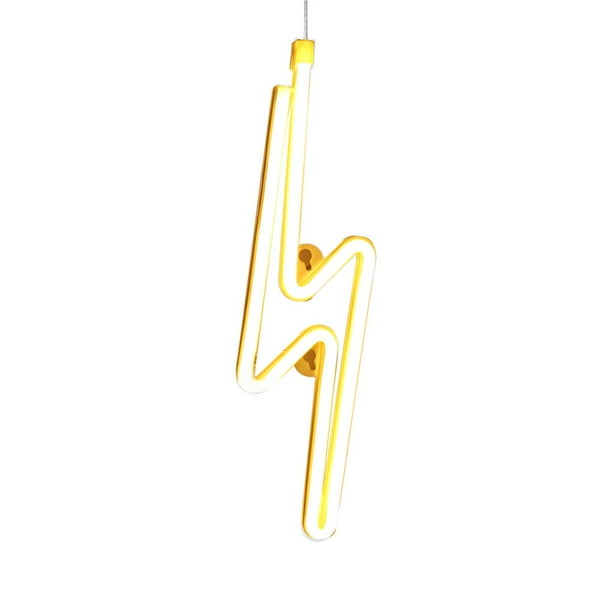 Bewildely Luz de noche LED con forma de relámpago, letrero de neón con pilas USB decorativo para fiesta en casa, sala de estar, regalo para niños Iluminación y accesorios Numero 3 Bewildely HA025014-03