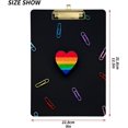 thumbnail image 3 of RYLABLUE Rainbows Heart Clipboard Hardboard Wood Nursing Clip Board and Pull for Standard A4 Letter 13x9 inches, 3 of 5