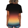 thumbnail image 6 of Viikei Cute Summer Tops,Men‘s and Women's Funny Gradient Printed Casual Sports Round Neck Vintage Short Sleeved Shirt Blouse Tops Multicolor XXXL, 6 of 9