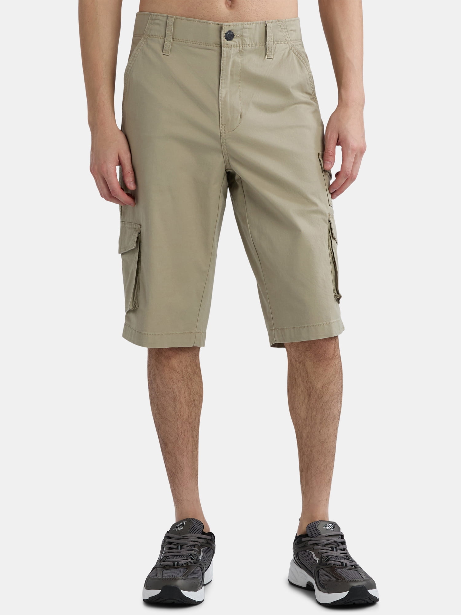 George men's Flat Front Shorts - 9 Inseam, Elastic Waistband