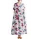thumbnail image 1 of Vestido suelto de mujer con bolsillos, volantes, cuello en V, manga corta, vestido vintage de v Abanopi Vestido, 1 of 7
