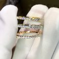 thumbnail image 4 of Anillo de plata de ley s925 con diamantes de una sola fila, elegante y sencillo, con microincrustaciones de diamantes, que combina con todo, 4 of 5