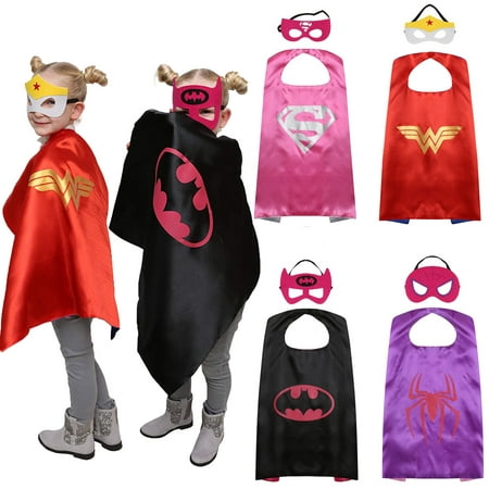 【Best Gift】Superhero Costumes Capes and Masks 4Pcs Set For Toddlers Kids Girls Holiday Birthday (Best Costume Jewelry Sites)