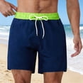 thumbnail image 2 of IWRICH Men's Swim Trunks Quick Dry Beach Shorts with Zipper Pockets and Mesh Liner Dark Blue L, 2 of 8