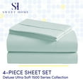 thumbnail image 2 of Sweet Home Collection 1500 Series 4 Piece Ultra Soft Microfiber Sheet Set, Twin, Porcelain Blue, 2 of 5