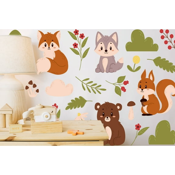 StickersForLife Woodland Animal Wall Decals - Fade Proof, Removable, Reusable Stickers A002