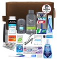 thumbnail image 2 of Convenience Kits International Menâ€™s Premium 20-Piece Kit with Travel Size TSA Compliant Essentials, Featuring: Dove Men & Care Products in Brown Dopp Bag, 2 of 3