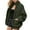 Olive Green, variant on WREESH Womens Winter Coats Casual Lapel Fuzzy Fleece Jackets Solid Faux Lamb Zipper Coats Thicken Warm Oversized Outwear Jackets Olive Green