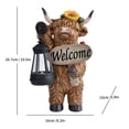 thumbnail image 3 of Surpdew Solar Highland Cow Garden Statue with Lantern Cute Resin Outdoor Decor for Farmhouse Yard, Patio, Porch Unique Cow Gifts for Mom, Grandma, Women Mother's Day Birthday Decorations, 3 of 9
