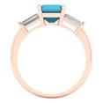 thumbnail image 4 of 1.62 ct Square Emerald Cut Simulated Turquoise Three-Stone Engagement Ring for Women in 18K Rose Gold, 4 of 5