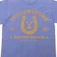 thumbnail image 7 of Yellowstone Horseshoe Logo Adult Periwinkle Crew Neck Short Sleeve T-shirt-3XL, 7 of 7