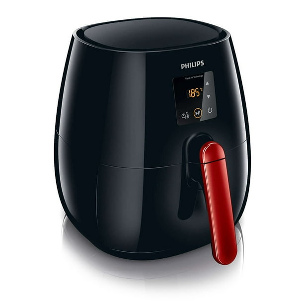 Philips Viva Collection HD9220/06 Digital Airfryer Oven, Black & Red