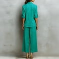 thumbnail image 6 of Laqbezok Women's Cotton Linen 2-Piece Set, Casual 3/4 Sleeve Button Down Shirt and Wide Leg Pants Outfit, Loose Fit Solid Color Summer Lounge Tracksuit with Pockets, 6 of 6