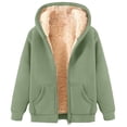 thumbnail image 4 of Women's Fleece Hoodie - Warm Long Sleeve Pullover Sweatshirt, Mint Green, 4 of 4