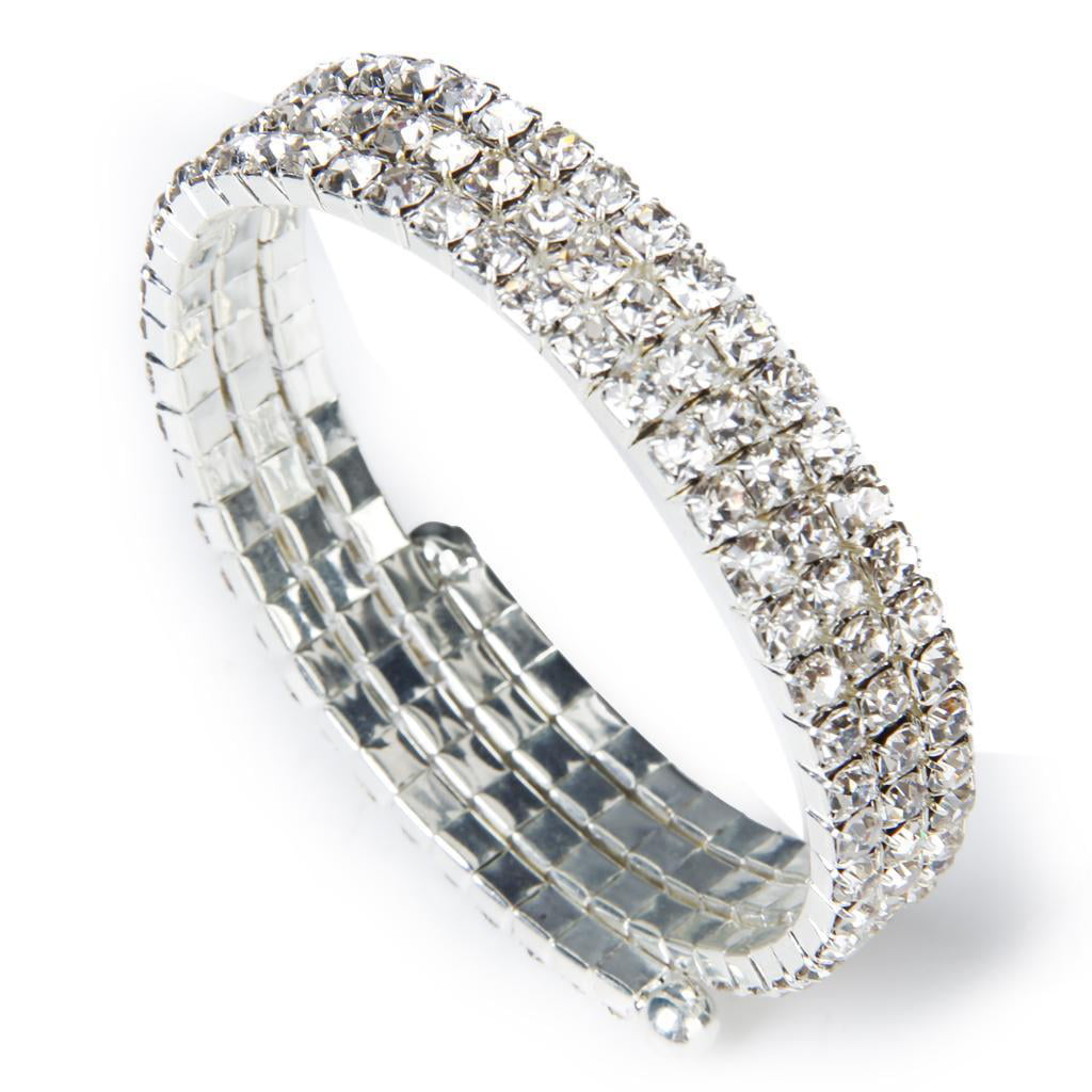 Fashion crystal rhinestone stretchy  bracelet wedding bridal bangle  3/4/5/7/9 