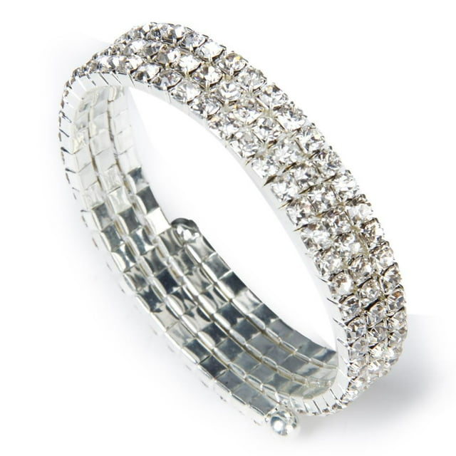 Moda Boda Nupcial Cristal de Imitación 3 Fis Estiramiento Brazalete Elástico Zulema Pulsera de cristal
