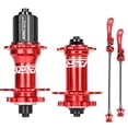 thumbnail image 1 of High-Performance 120-Click MTB Bike Hubs Set, 4 Bearings (Front 2/Rear 4), CNC-Machined Alloy Axle, 8-11 Speed Compatible, 36H Quick Release, Red Color, 100x9mm Front & 135x10mm Rear, Lightweight, 1 of 6