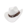 thumbnail image 1 of Casual Cowboy Chapeau Costume Cosplay Protection Solaire Chapeau Été pour la Randonnée Blanc, 1 of 8