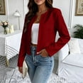 thumbnail image 3 of Admvng Women's Cropped Blazer Open Front Long Sleeve Slim Casual Short Jacket, 3 of 7