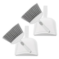 1 set Mini Broom and Dustpan Set Daily Cleaning Plastic Mini Dustpan Set with Short Handle Table Brush