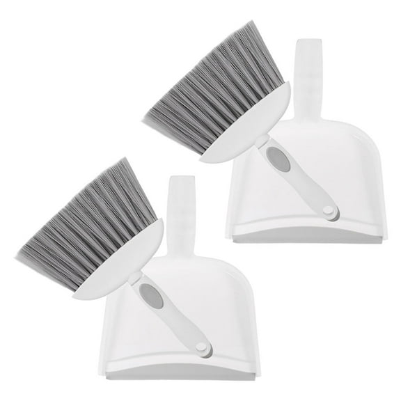 1 set Mini Broom and Dustpan Set Daily Cleaning Plastic Mini Dustpan Set with Short Handle Table Brush