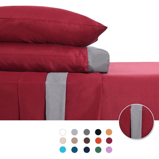 Juego de Sábanas Individual 2800 Hilos Extra Suave Premium Cenefa Europea Soft Nature