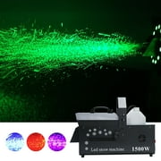 1500W Wireles Snow Machine with RGB LED Light+Remote DJ Snowflake Machine Party