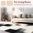thumbnail image 2 of ODIKA 6'x9' Machine Washable Non-Slip Area Rug, Abstract Black & Brushstroke Artistic Floor Covering High Traffic Rug, Black, 141330, 2 of 7