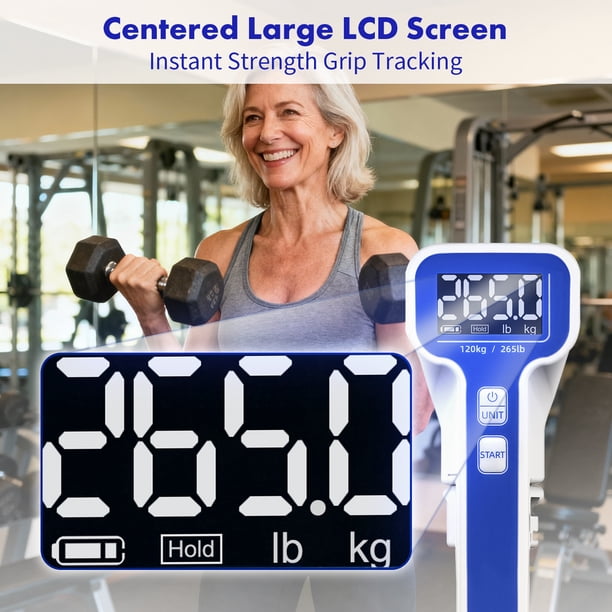 Handexer Grip Strength Tester, 265 lb/120 kg Digital Hand