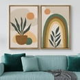 thumbnail image 2 of IDEA4WALL Framed Canvas Print Wall Art Set Mid-Century Modern Garden Plant Rainbow Nature Illustrations Modern Art Rustic Decorative for Living Room, Bedroom, Office - 24"x36"x2 Natural, 2 of 5