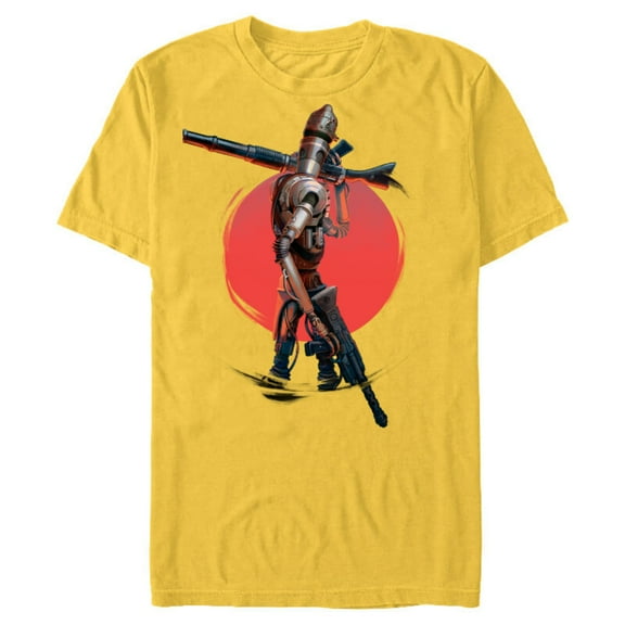 Star Wars The Mandalorian IG-11 Battle Ready - Short Sleeve Blended T-Shirt for Adults - Customized-Yellow
