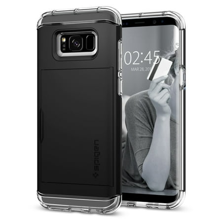 Spigen Crystal Wallet Designed for Samsung Galaxy S8 Plus Case (2017) - Black