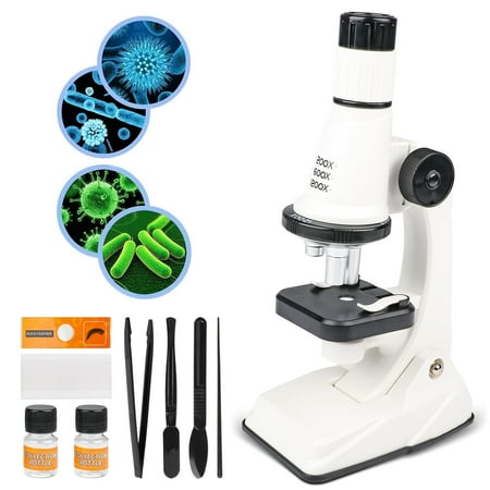 Flooyes 200X-1200X Kids LED Light Educational Standard Optical Microscope