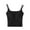 Black, variant on Lenpel Women's Tank Tops with Built in Bra Spaghetti Straps Square Neck Slim Crop Sleeveless Shirts Soft Casual Camisole Tops