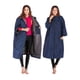 thumbnail image 1 of Wosthever Chaqueta cálida Abrigo Mujer Mantener caliente Absorbente del sudor Traje de secado rápido Manga Toallas grandes Cambio de Traje de baño Azul+Gris, 1 of 6