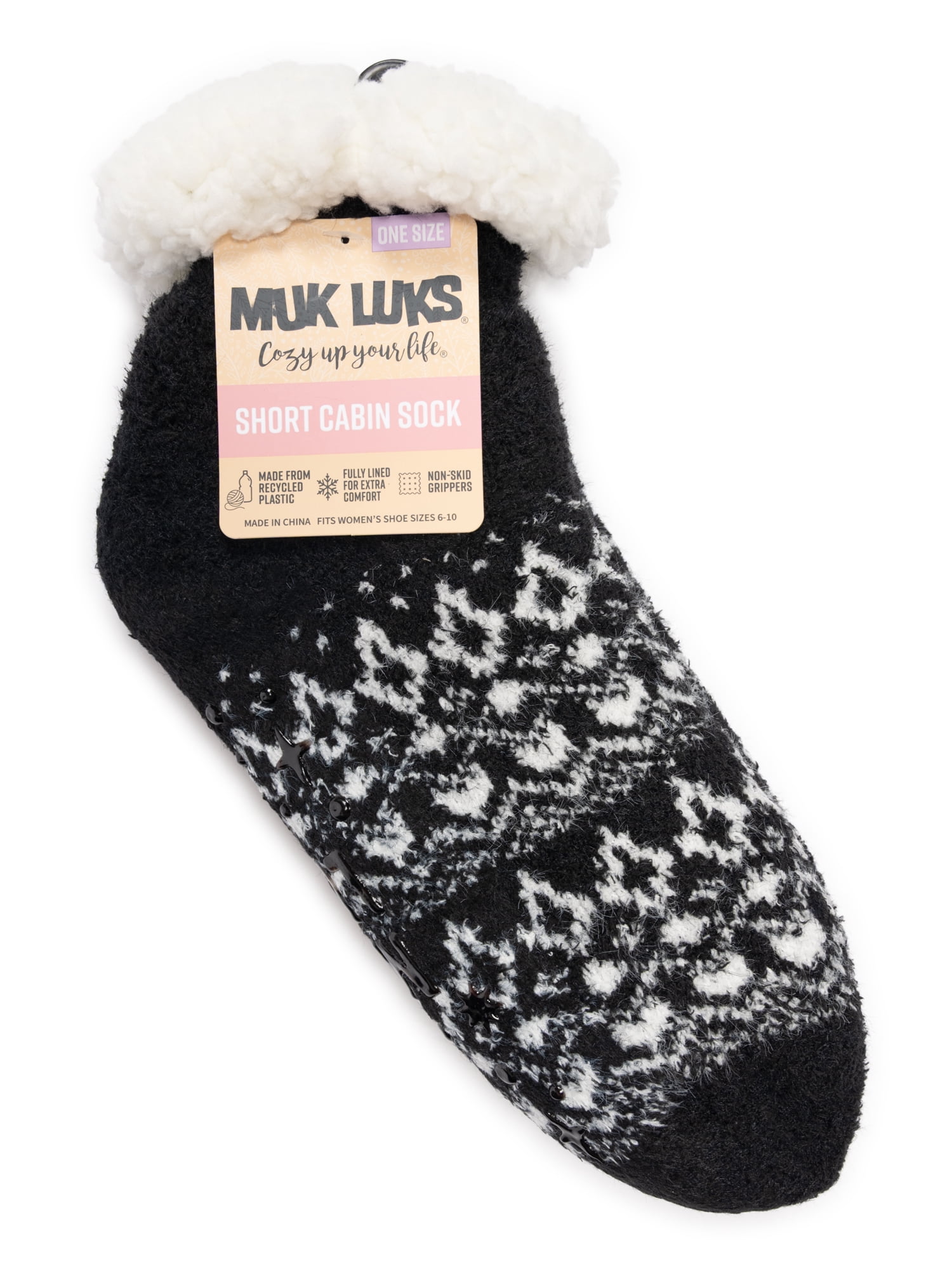 MUK LUKS Women's Short Cabin Socks, 1-Pack, OSFM