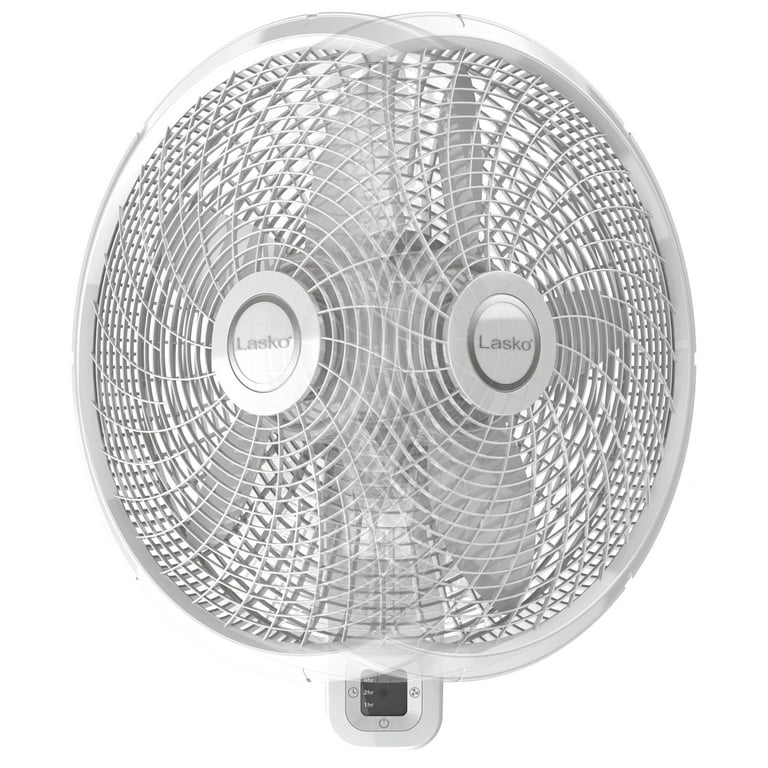 Lasko 18 Oscillating Wall Mount Fan with Timer and Remote Control, M18950,  White