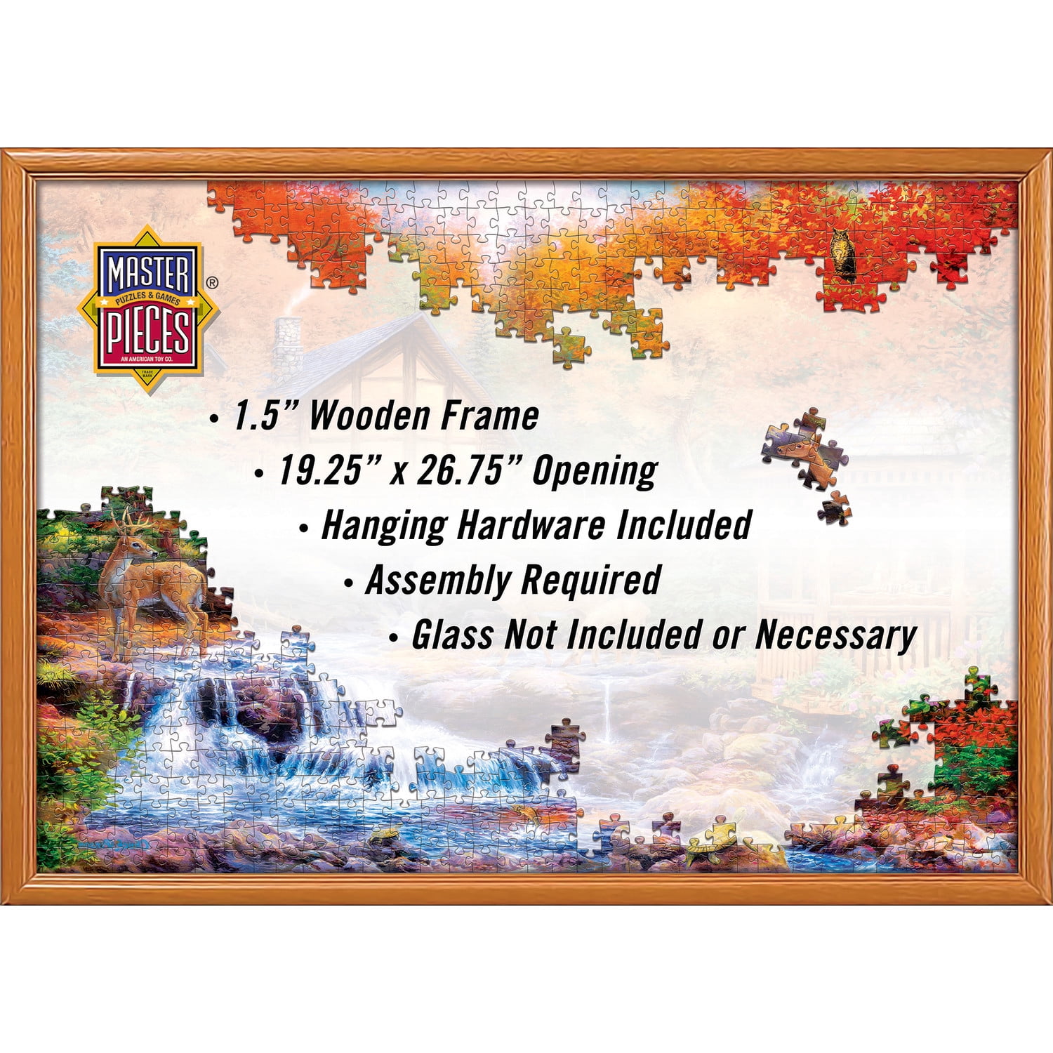 MasterPieces Natural Wood Jigsaw Puzzle Frame for 1000 Piece Puzzles 19.25"x26.75"