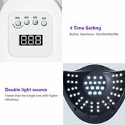 Tcwhniev 180W UV LED Light Lamp Nail Dryer for Gel Polish 57 Beads Fast Curing Portable Nail Dryer for Fingernail Nail Lamp & Toenail Gels Polish,4 Timers