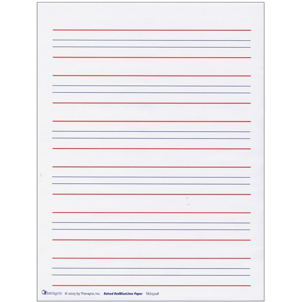 raised line writing paper red and blue lines package of 50 walmart com