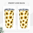 thumbnail image 2 of Sunflower Tumbler 20oz Floral Stainless Steel Insulated Tumblers with Lid and Straw Yellow Flowers Travel Coffee Mug Tea Wine Cups Water Bottle Sunflower Gifts for Women, 2 of 6