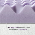 Mellow 4" Memory Foam Egg Crate Mattress Topper with Lavender Infusion