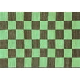 thumbnail image 1 of Ahgly Company Machine Washable Indoor Rectangle Checkered Turquoise Blue Modern Area Rugs, 2' x 4', 1 of 4
