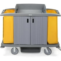Ktaxon Industrial Multifunctional Locking Hotel Cart,Commercial Traditional Cleaning Janitorial Room Service Housekeeping Cart, 51" H x 59" W x 20" D,Grey