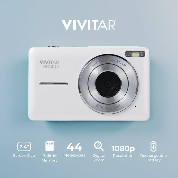 Vivitar Popsnap Compact Digital Camera, White, 16X Zoom, 1080p