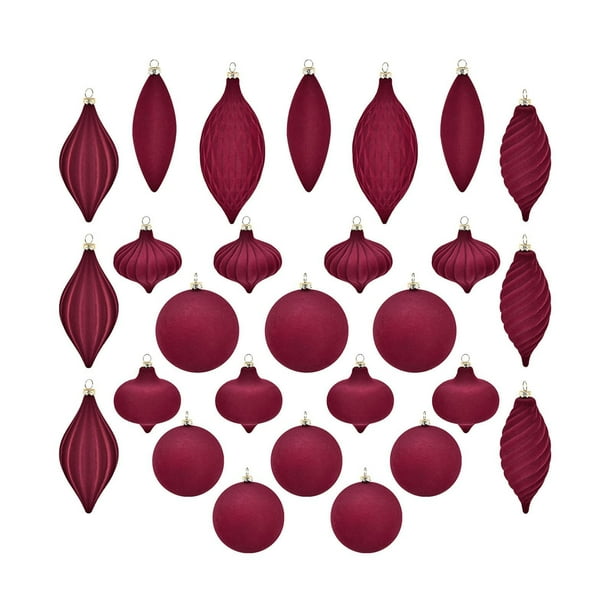 27 adornos navideños de bolas, multifunción, modernos y reutilizables. Rojo