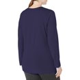 thumbnail image 3 of Just My Size OJ043 T-Shirts à Manches Longues Col en V 100 % Coton pour Femmes, Marine - 5TG, 3 of 5