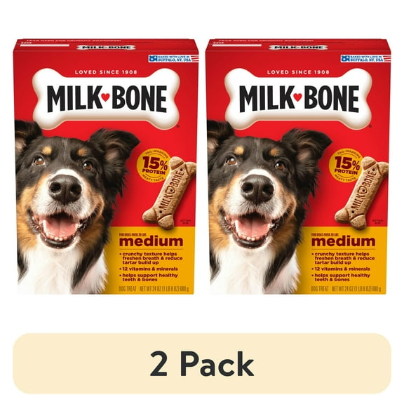 (2 pack) Milk Bone Original Biscuits, Medium Dog Treats, 24 oz Box