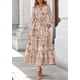 thumbnail image 4 of Vestido Maxi Floral de Mujer PRETTYGARDEN Manga Larga Cuello en V Talla L, 4 of 8